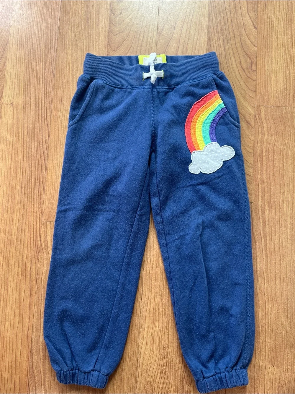 Mini Boden Navy Rainbow Patch Jogger Pants